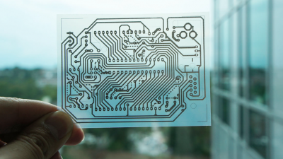 A single-sided wiring pattern for an Arduino micro controller was printed on a transparent sheet of coated PET film.