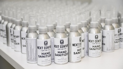 Georgia Tech researchers are expected to use more than 4,000 gallons of hand sanitizer per month. (Credit: Rob Felt, Georgia Tech)