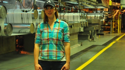 Sarah Daly, a 2016 Faces of Manufacturing awardee, is plant manager of FiberVisions in Covington, Georgia. Daly, who obtained her degree in engineering, says she's always enjoyed taking things apart to see how she could make them better. (Photo credit: Katie Takacs)