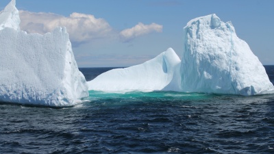 Icebergs in the Labrador Sea off the coast of Greenland (photo by Filippos Tagklis, a graduate student in the School of Earth and Atmospheric Sciences).