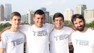 TEQ Charging is a startup formed by current and former Georgia Tech students. They invented a "power strip" for electric vehicles to provide greater accessibility to charging without an increase in power infrastructure. Team members are (from left to right): Mitchell Kelman (lead software developer), Josh Lieberman (CEO), Isaac Wittenstein (COO) and Dorrier Coleman (CTO). 