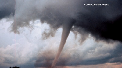 NOAA stock press handout image of a tornado. Please credit: NOAA/OAR/ERL/NSSL. To be used in turbulence story. (Do not use out of context.)