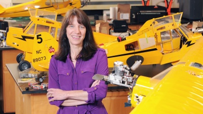 Weiss' research focus is on increasing the machine intelligence of unmanned and autonomous systems, and in particular, multiple, collaborating vehicles like the aircraft shown.