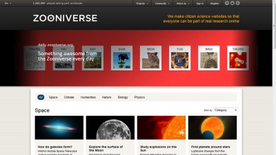 Zooniverse is the most popular platform for hosting crowd science projects, with more than 1.2 million people participating worldwide. It is operated by the Citizen Science Alliance.