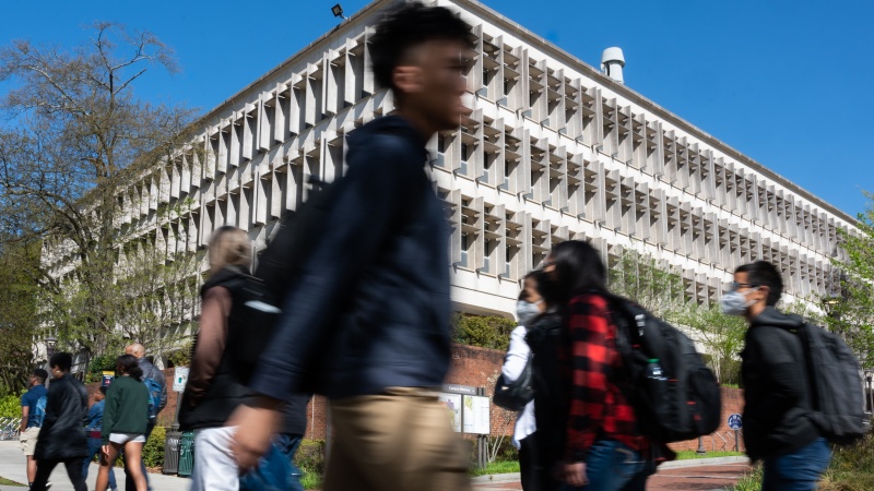 Students walking