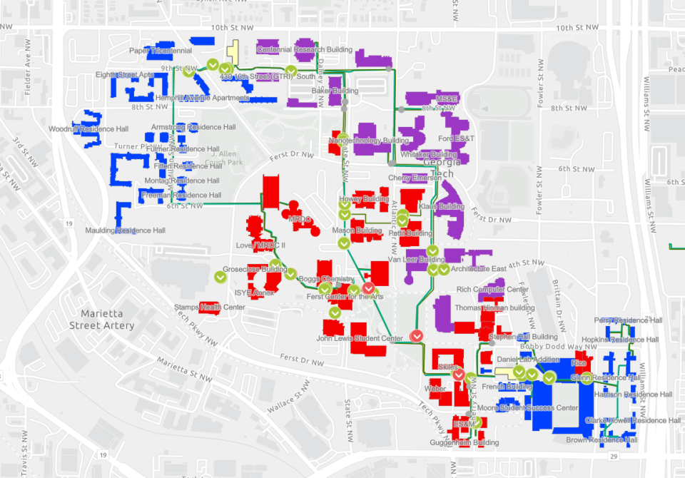 construction map for Harrison Square repair