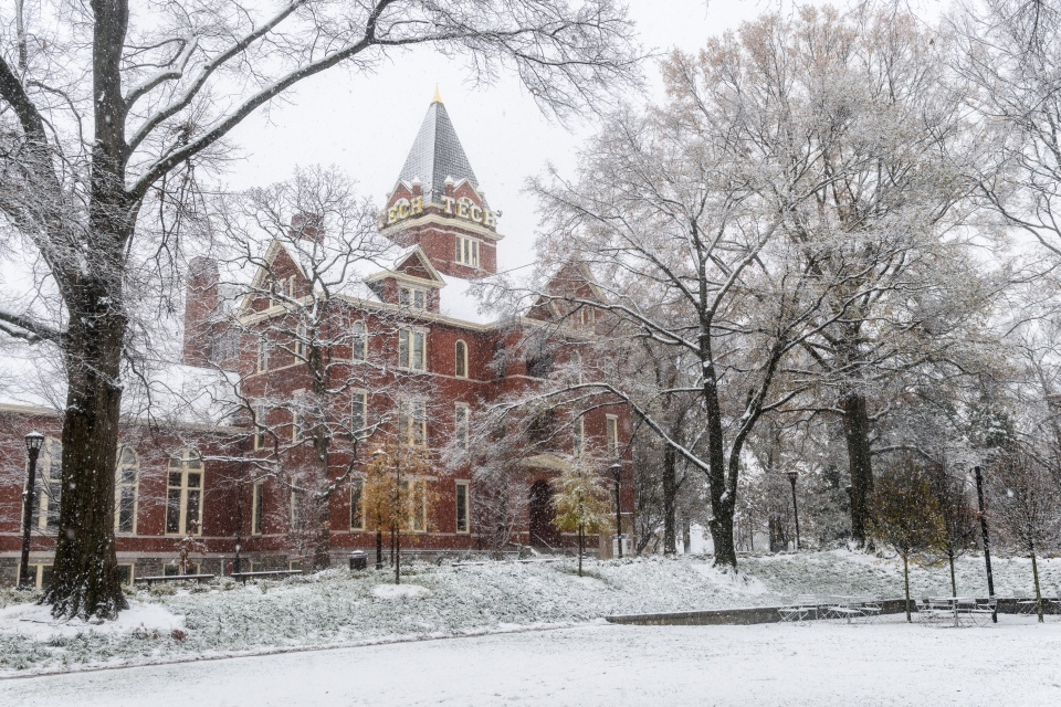 Snow at Tech Tower