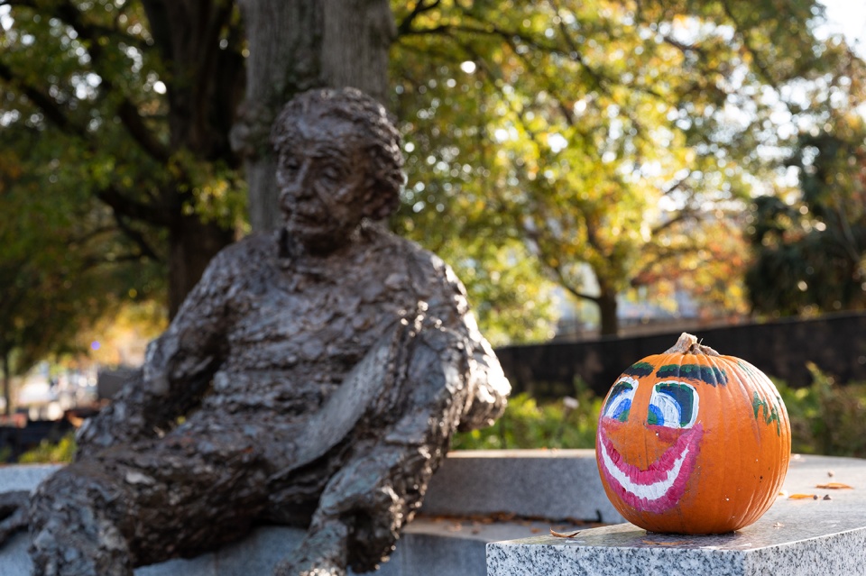 Pumpkin With Einstein Statue