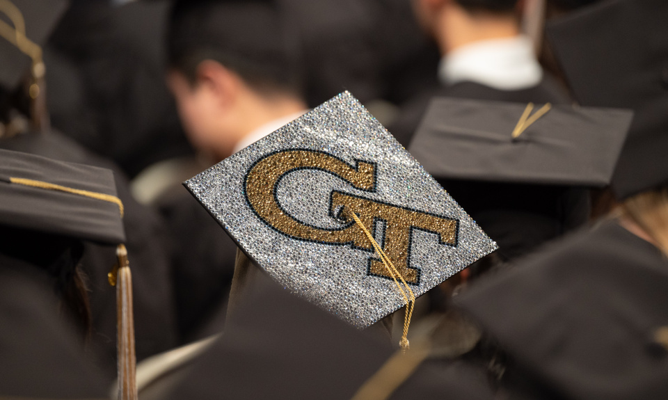GT Logo on Grad Cap 