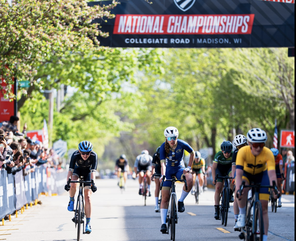 Elanor Finlayson at the Collegiate National Road Cycling Race in Madison, Wisconsin.
