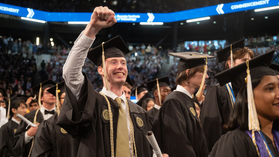 Students celebrate at Commencement
