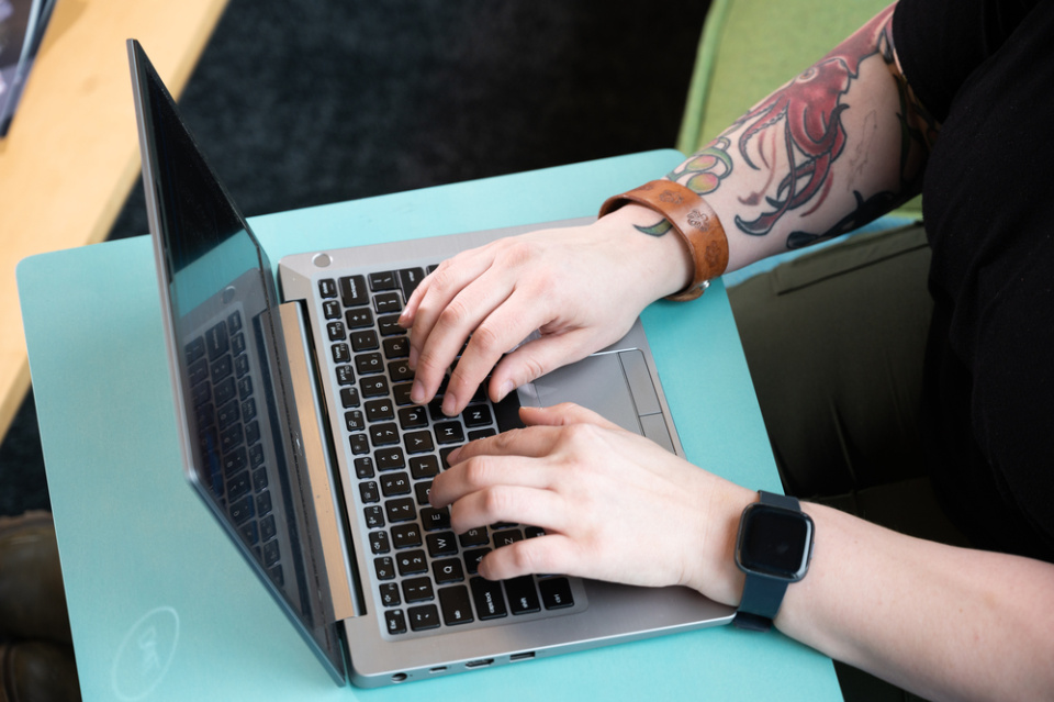 Person using laptop