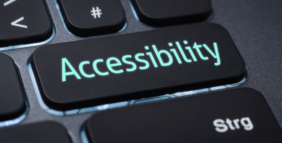 Keyboard with "Accessibility" on a key