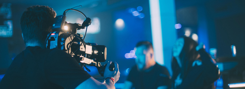 Filming crew at work