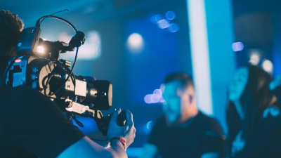 Filming crew at work