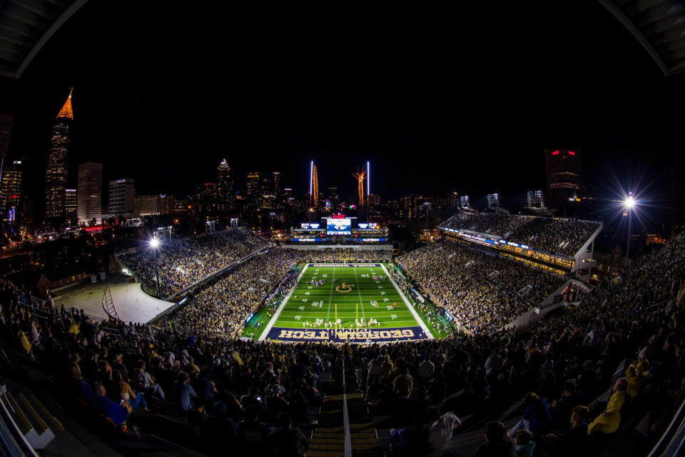 Nighttime game at Bobby Dodd Stadium